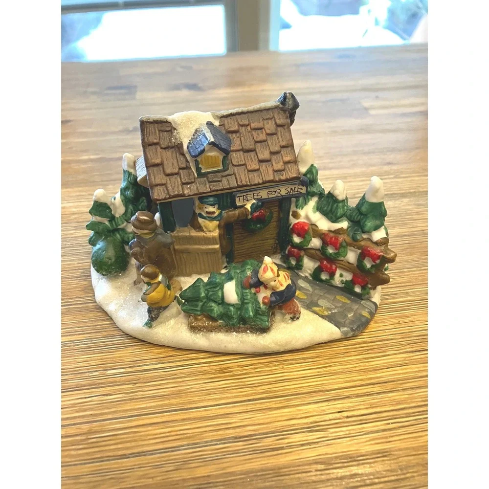 Cobblestone Corners Christmas Village 2003‎ Set of 4 Ceramic Buildings Vintage
